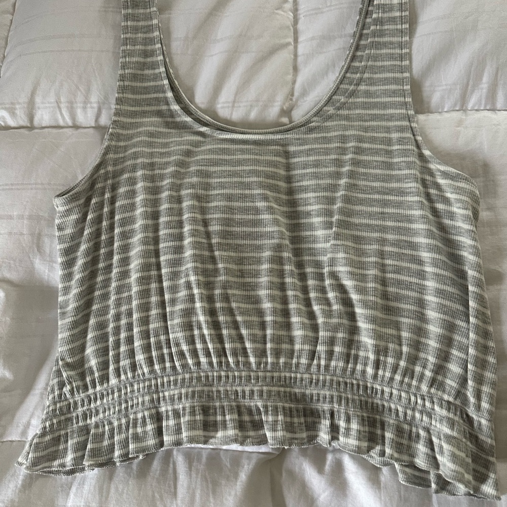 Striped Gray Sleeveless Top